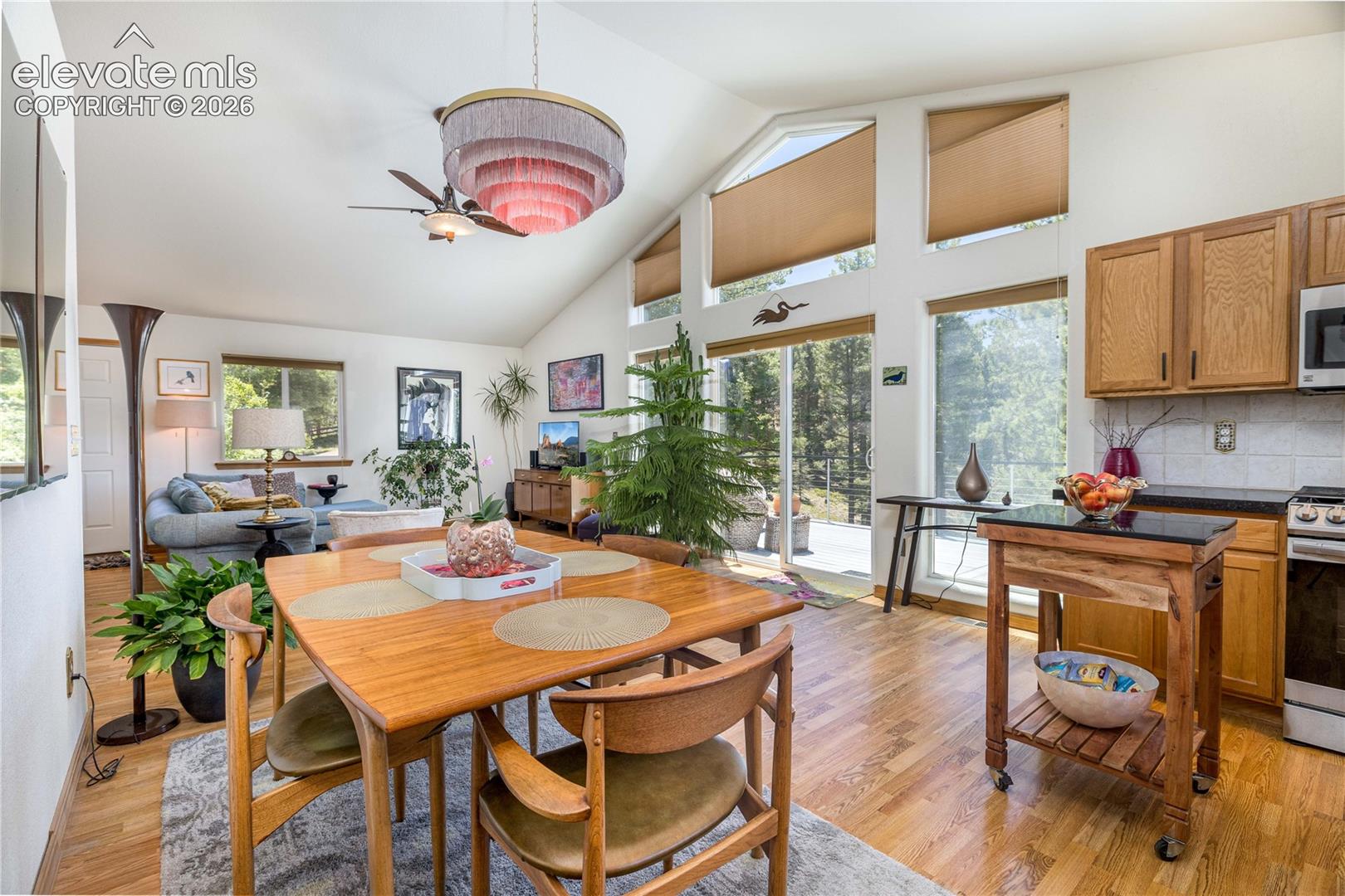 161 Wahsatch Road Florissant, CO 80816 - Photo 11 of 36 Dining area and kitchen feature a walkout to the deck.