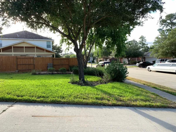 a view of a backyard with a garden