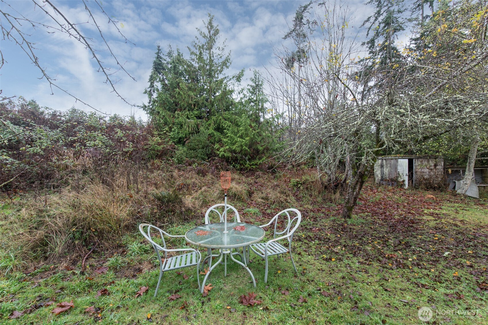 501 McCarver Road Port Angeles, WA 98362 - Photo 32 of 36 a view of a chairs and table in the backyard