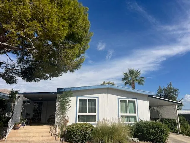 front view of a house with a tree