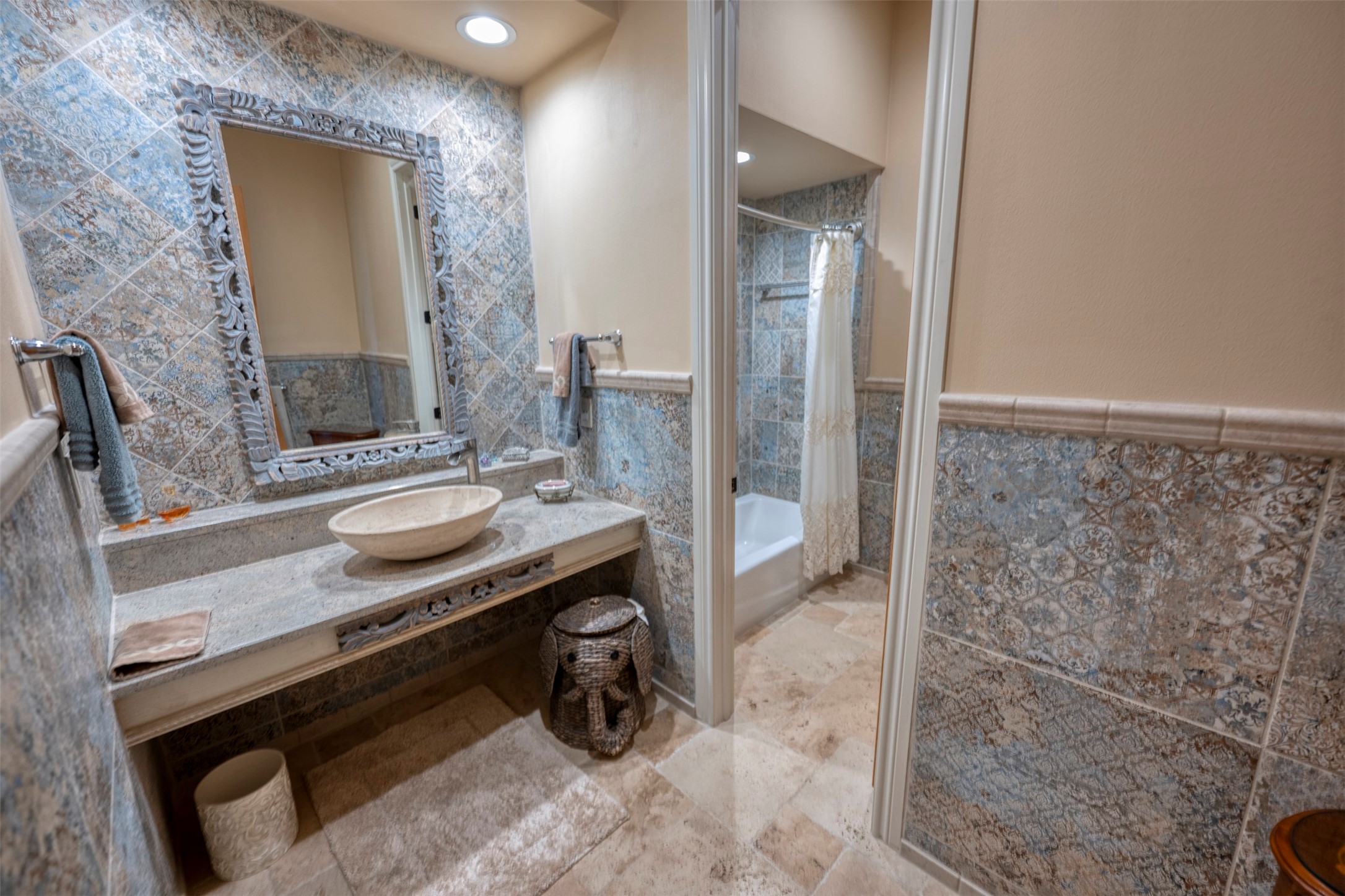 1711 Sempronius Road Chappell Hill, TX 77426 - Photo 39 of 50 a bathroom with a sink a toilet and shower