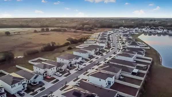 an aerial view of a city