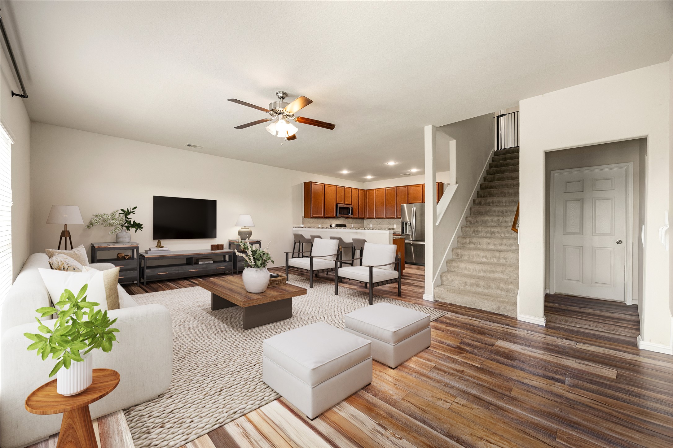 4202 Brightridge Drive Rosenberg, TX 77471 - Photo 4 of 23 a living room with furniture or wooden floor and a flat screen tv
