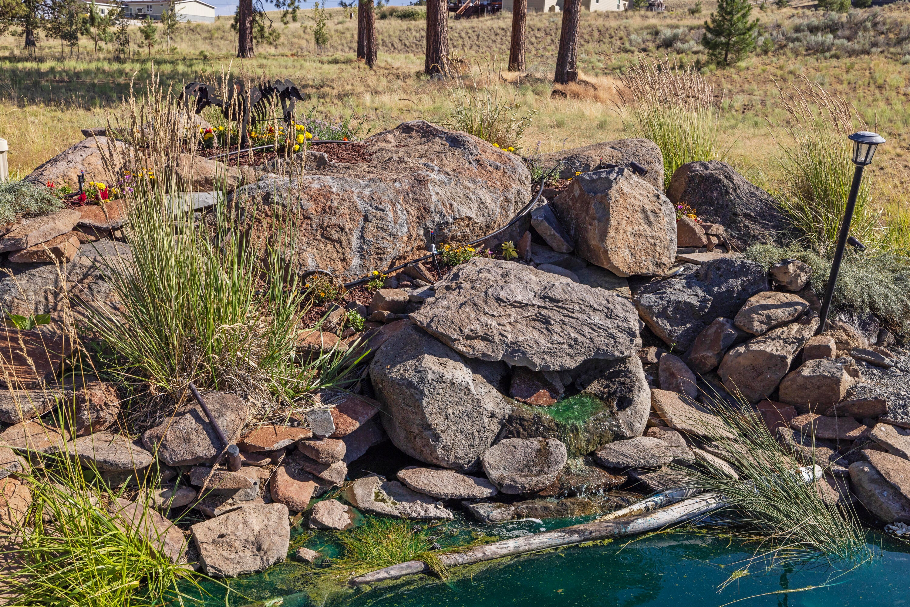 3808 Old Fort Road Klamath Falls, OR 97601 - Photo 74 of 120 fountain at pond