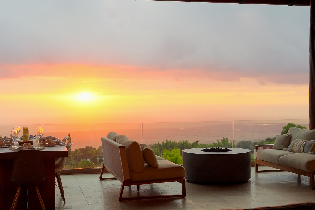 a view of a terrace with furniture