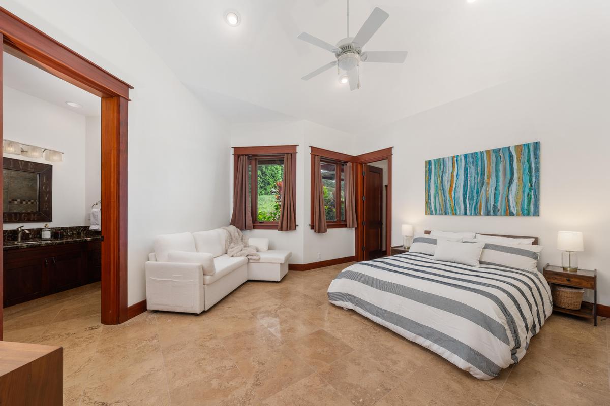 73-4695 Pilialoha Road Kailua-Kona, HI 96740 - Photo 15 of 30 a bedroom with a bed couch and a window