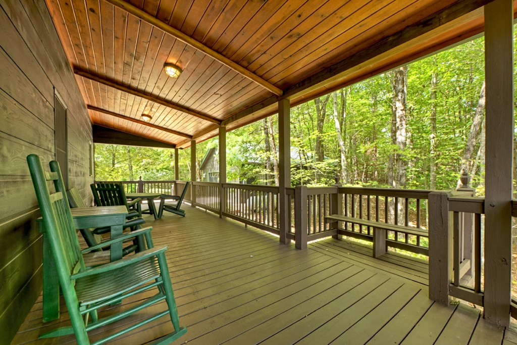 296 Overlook Road Blue Ridge, GA 30513 - Photo 21 of 65 a view of deck with furniture and wooden floor