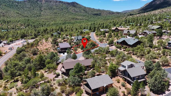 an aerial view of multiple house