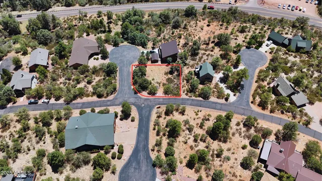 an aerial view of a house