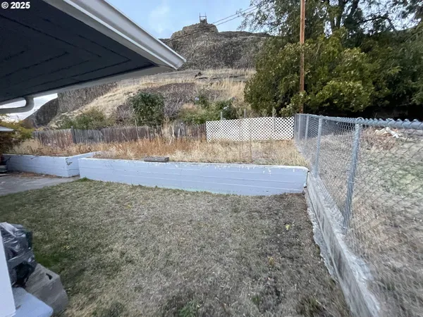 a view of backyard with green space