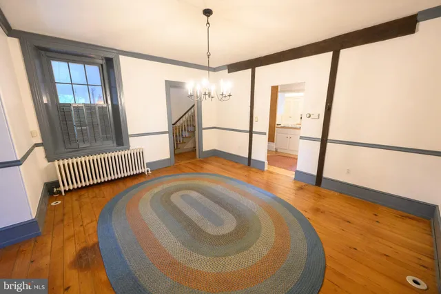 a table and chairs in a room