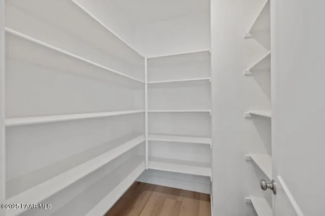 a storage room with empty racks