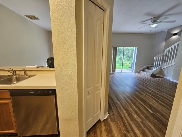 a view of kitchen and utility room