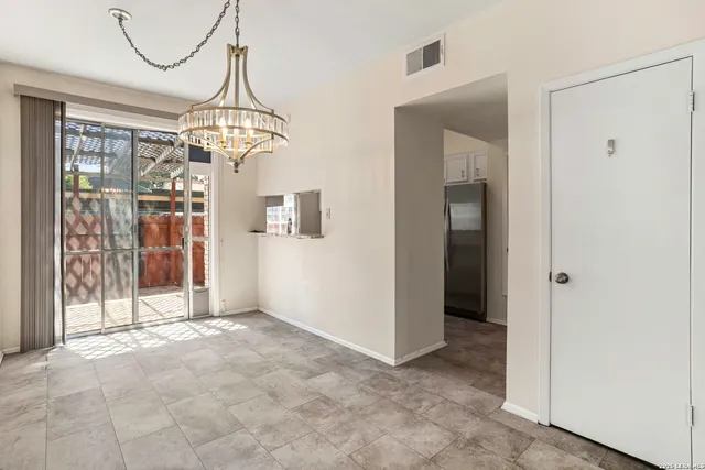 a view of livingroom with chandelier