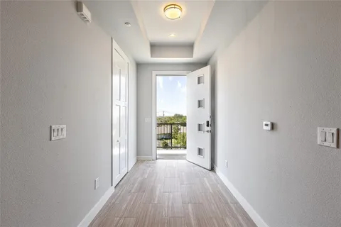 a view of a room that has a window