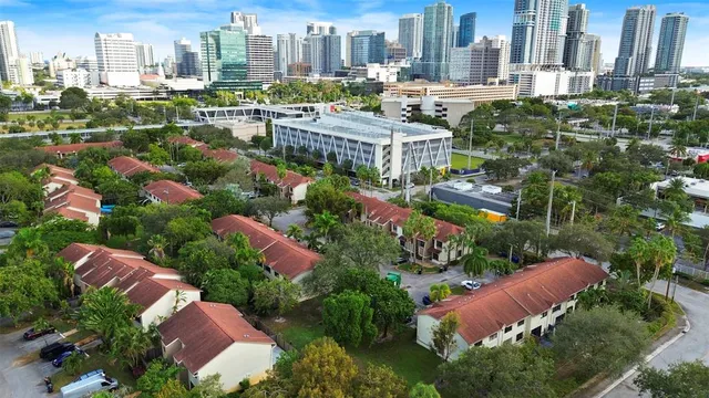 an aerial view of multiple house