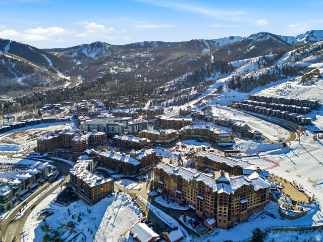 2417 West High Road, Unit 2515 Park City, UT 84098 - Photo 48 of 67 Snowy aerial view featuring a mountain view
