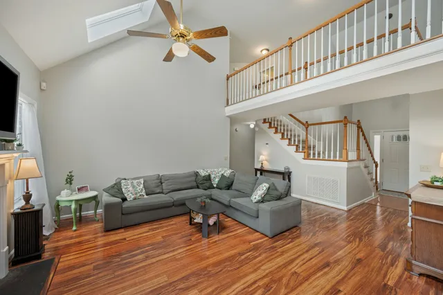 a living room with furniture