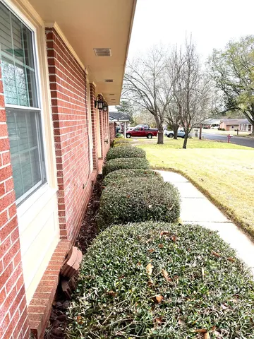 a view of backyard of the house