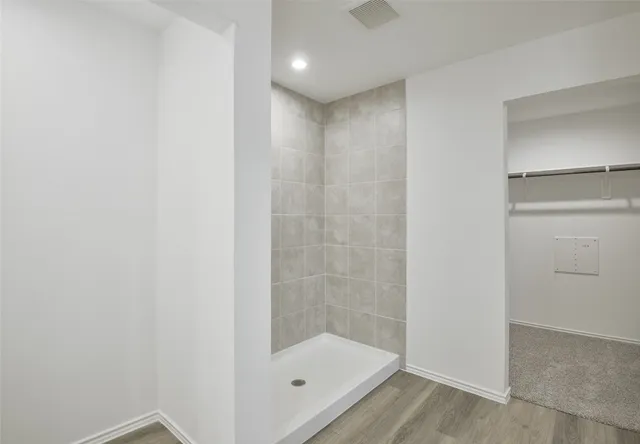 a bathroom with a shower