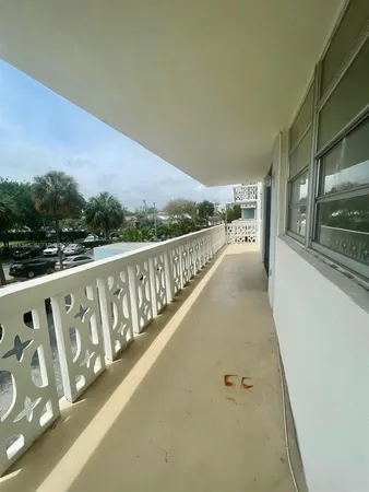 a view of a balcony
