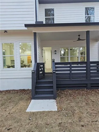 a view of a entryway front of a house
