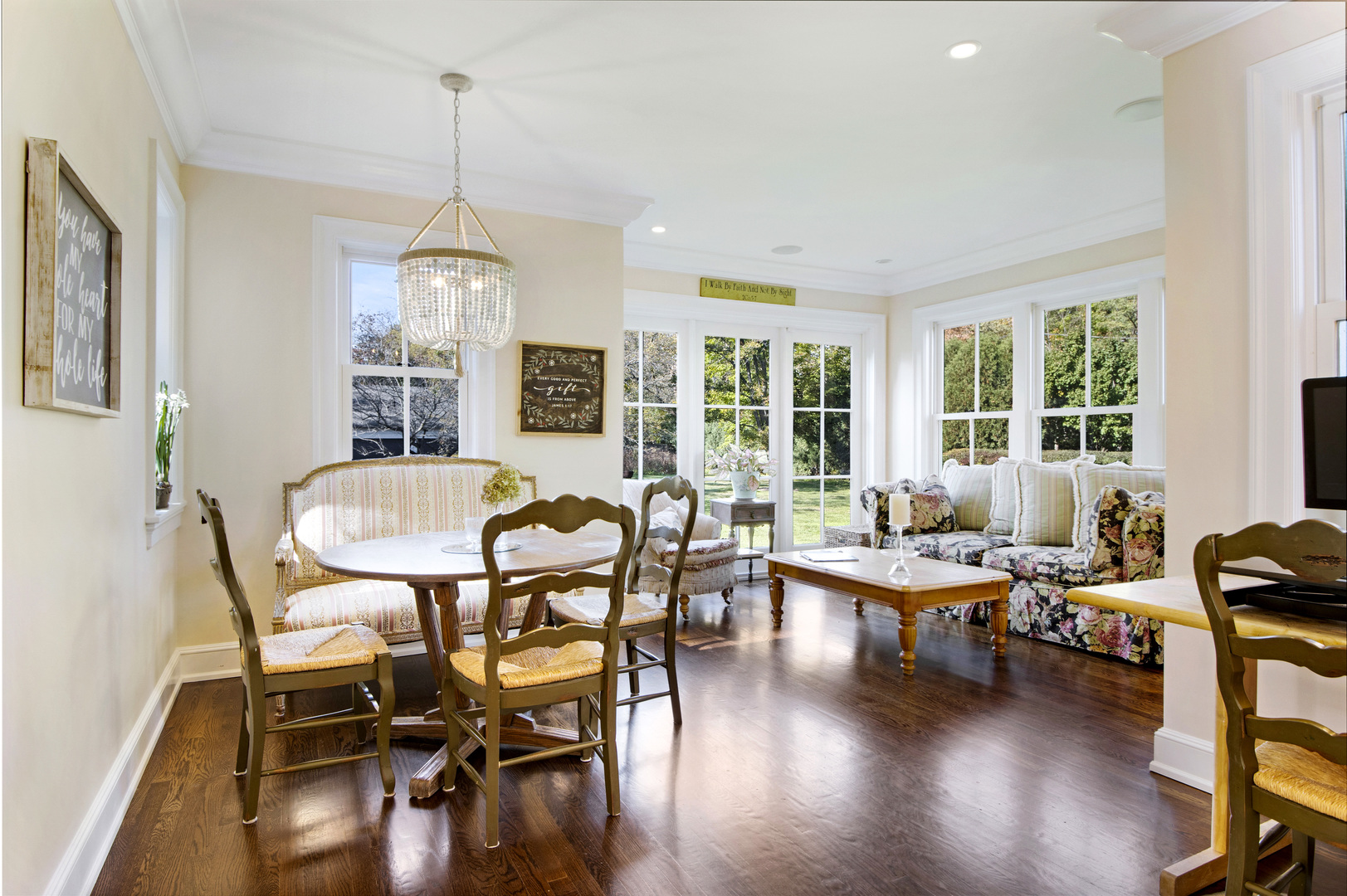 1380 Elm Tree Road Lake Forest, IL 60045 - Photo 12 of 43 a view of a dining room with furniture window and wooden floor