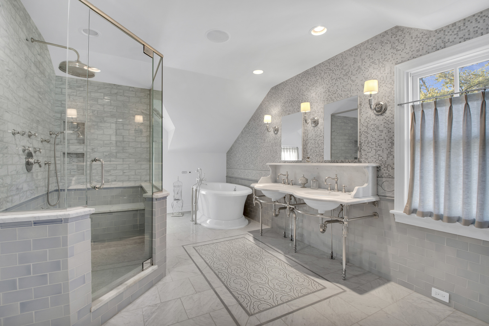 1380 Elm Tree Road Lake Forest, IL 60045 - Photo 22 of 43 a bathroom with a double vanity sink toilet and shower