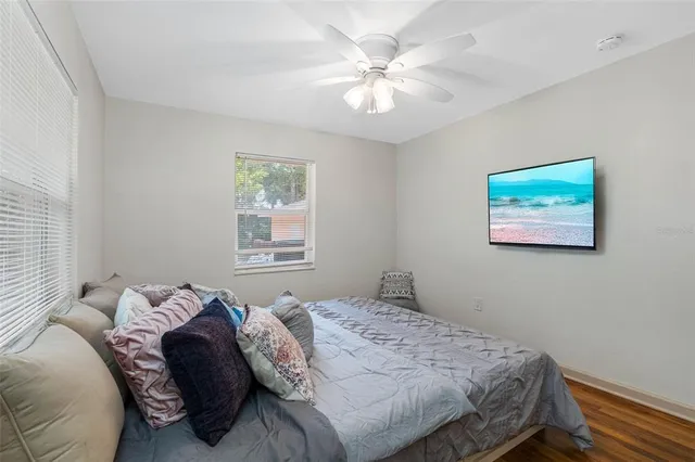 an aerial view of a houses with outdoor space