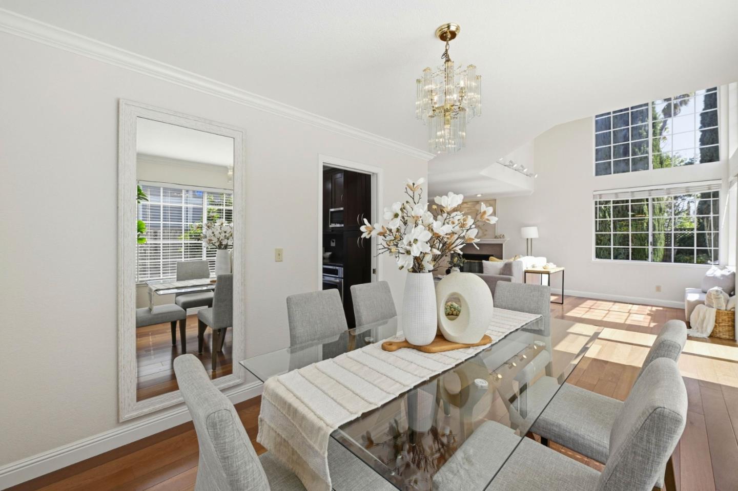 6207 McAbee Road San Jose, CA 95120 - Photo 11 of 48 a view of a dining room with furniture window and wooden floor