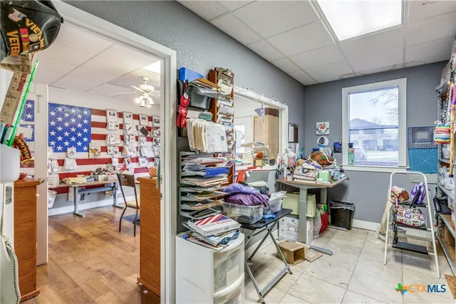 a outdoor space with lots of tables and chairs