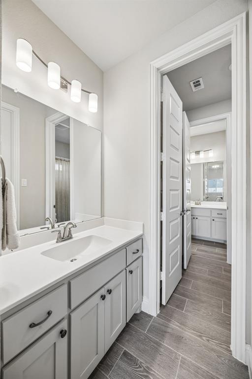 1581 Lynx Loop Forney, TX 75126 - Photo 28 of 38 Bathroom featuring vanity and wood tiled floors