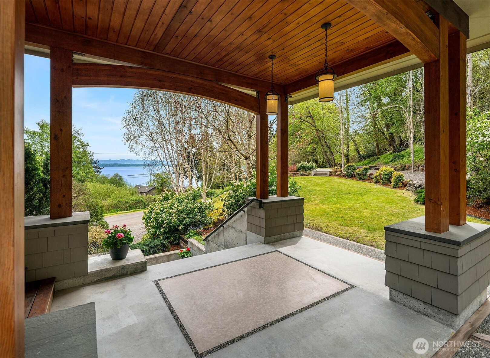 8302 Southwest Dilworth Road Vashon, WA 98070 - Photo 35 of 40 a view of a floor to ceiling window in an outdoor space