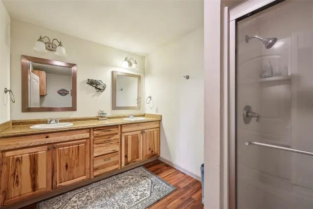 a view of parking garage with cars