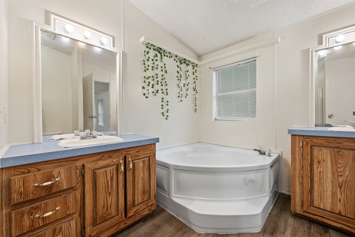 635 West Dittmar Road Austin, TX 78748 - Photo 23 of 32 a bathroom with a sink a bathtub and a mirror