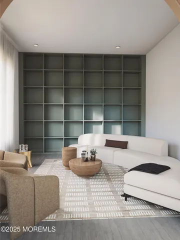 a living room with furniture