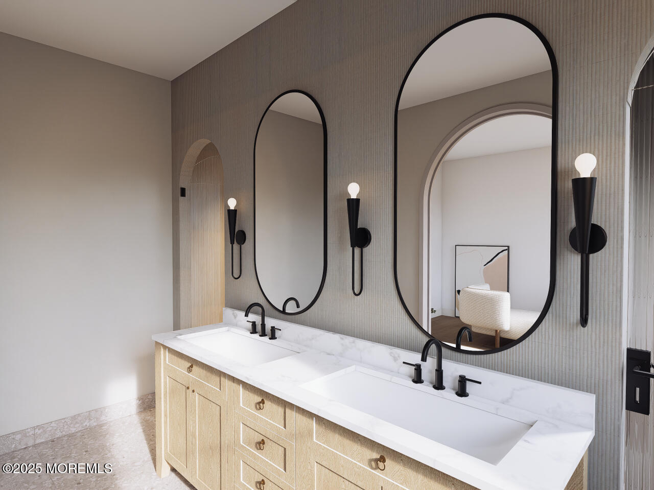 186 Whalepond Road Eatontown, NJ 07724 - Photo 17 of 28 a bathroom with a double vanity sink and a mirror