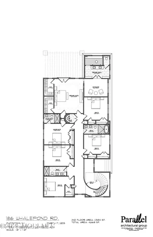 a black and white photo of a room