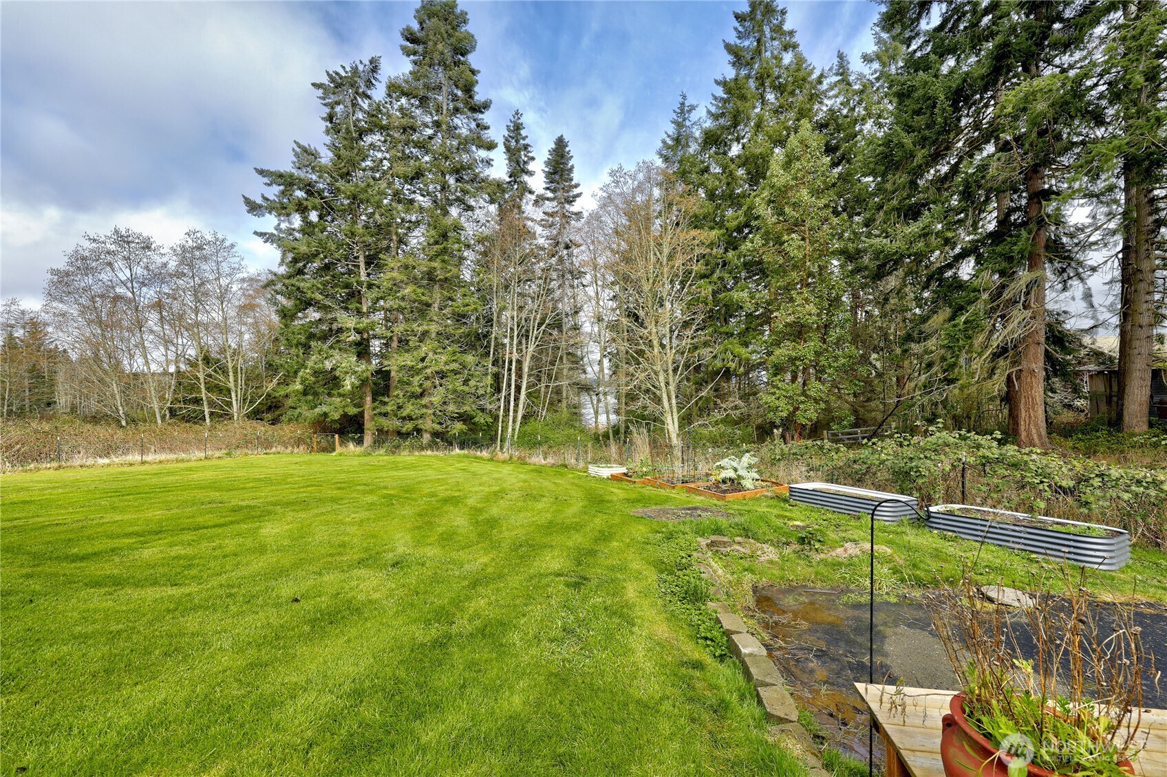 331 Bachelor Road Sequim, WA 98382 - Photo 22 of 36 a backyard of a house with lots of green space