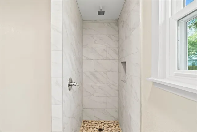 a bathroom with a shower
