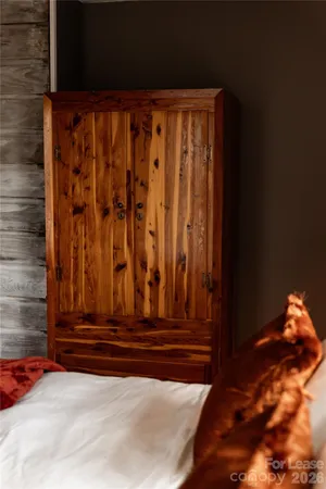 a view of wooden door