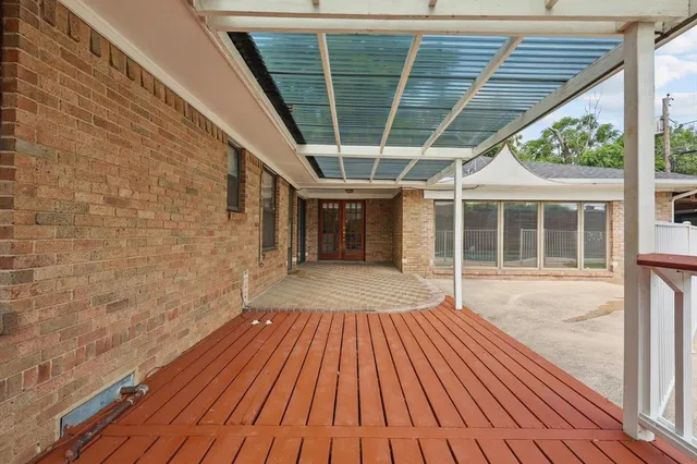 a balcony with furniture