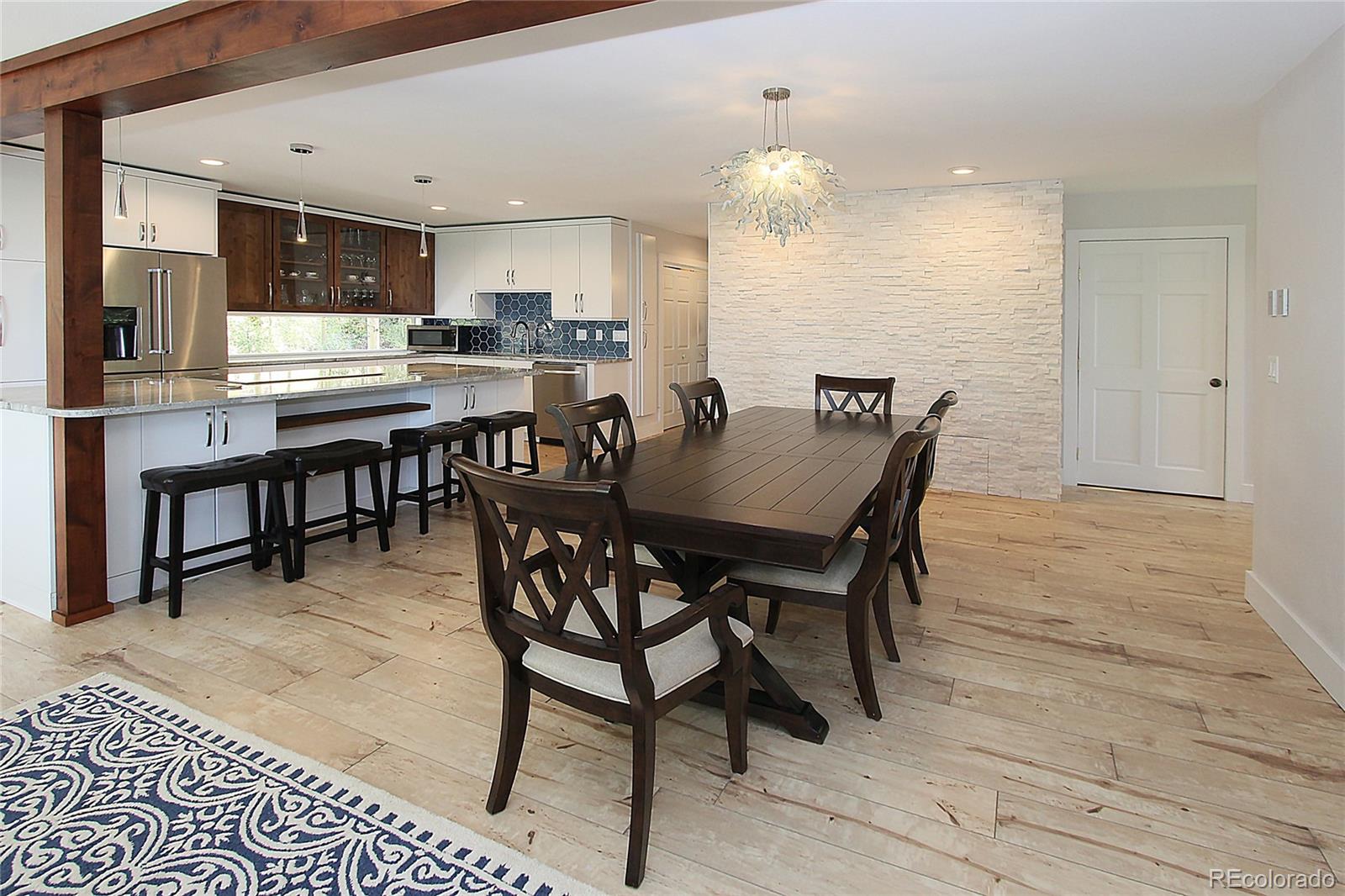 6250 Waterfall Loop Manitou Springs, CO 80829 - Photo 8 of 36 a kitchen with kitchen island a dining table and chairs