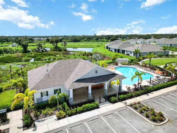 an aerial view of a house