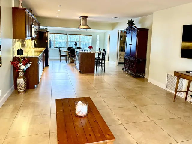 a view of a living room with furniture