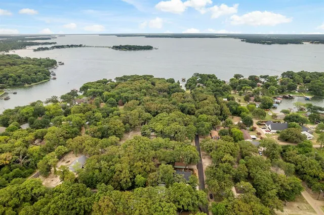 a view of a lake with a house