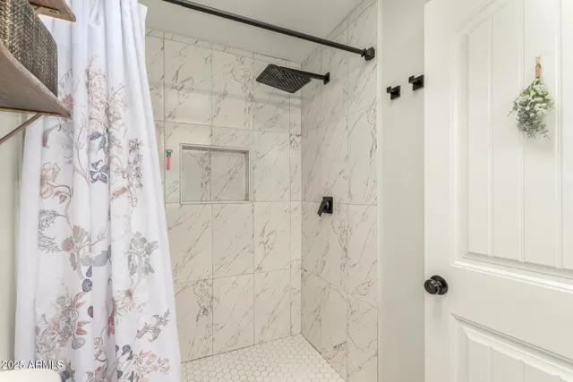 a bathroom with a shower
