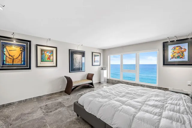 a view of ocean from a balcony