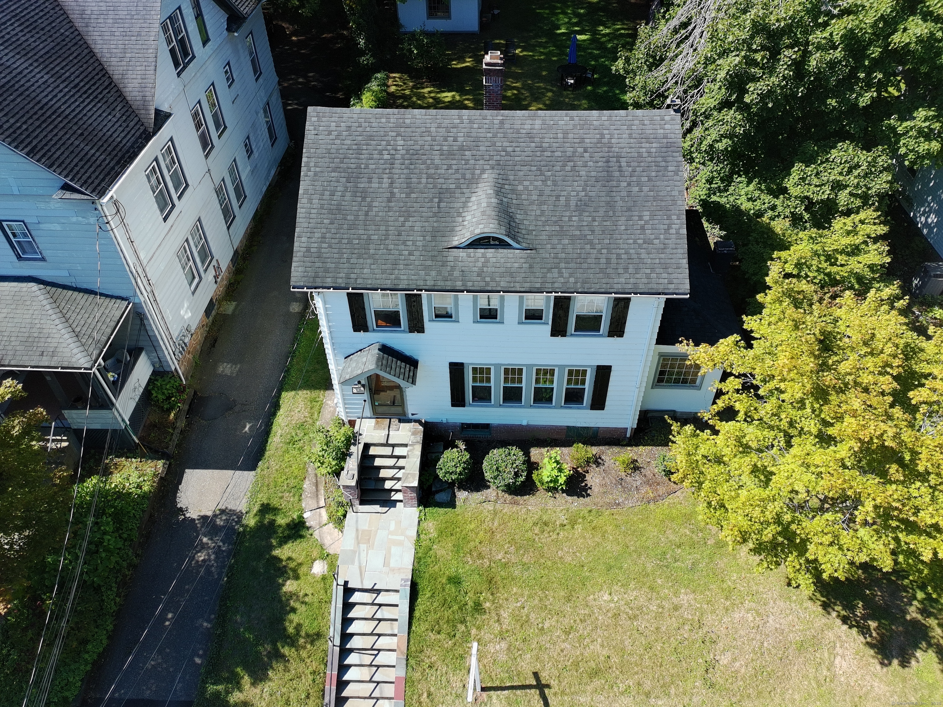 16 Park Place Meriden, CT 06451 - Photo 3 of 30 an aerial view of a house with swimming pool and garden