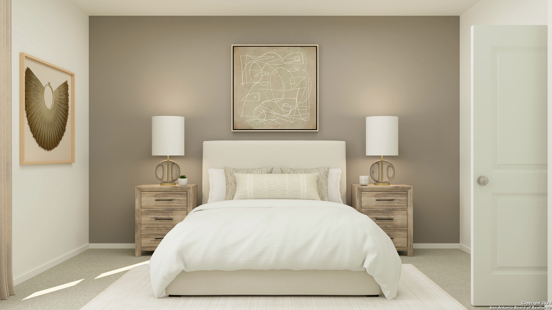 7119 Sapphire Ridge San Antonio, TX 78263 - Photo 9 of 33 a bedroom with a bed and a night stand